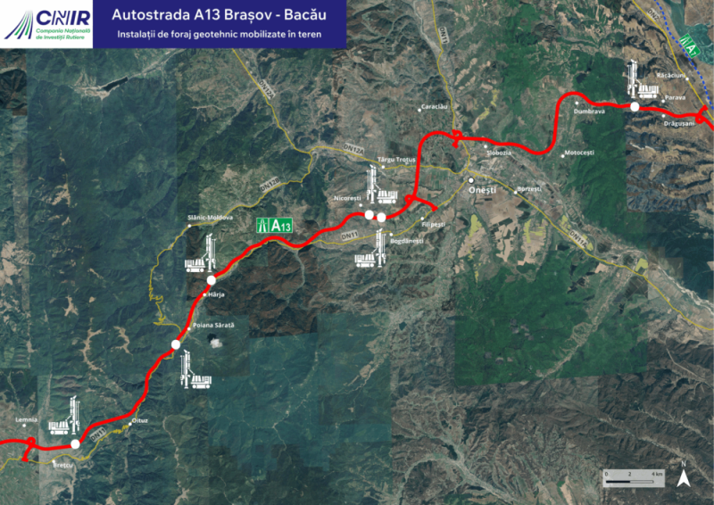 Autostrada A13 Brasov – Bacau: Au inceput forajele geotehnice in zona montana