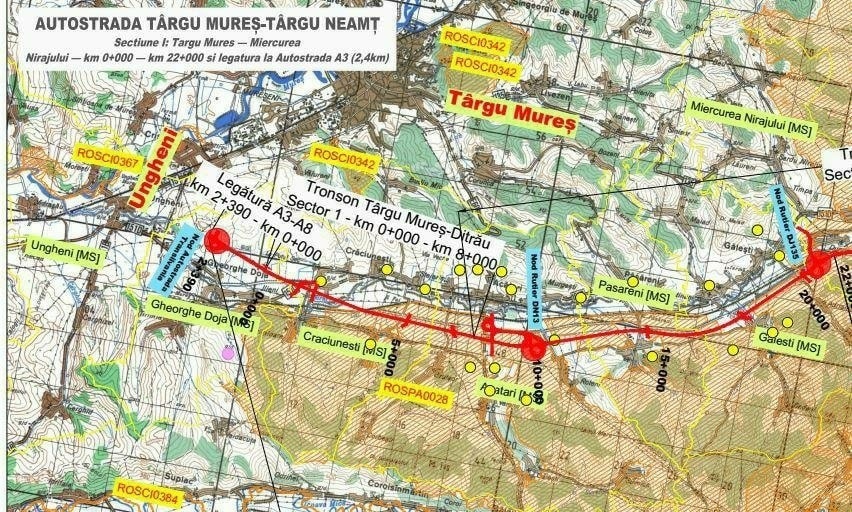 Autostrada A8 Tg Mures – Tg Neamt: Mai mult de 100 de km asteapta unda verde de la Finante