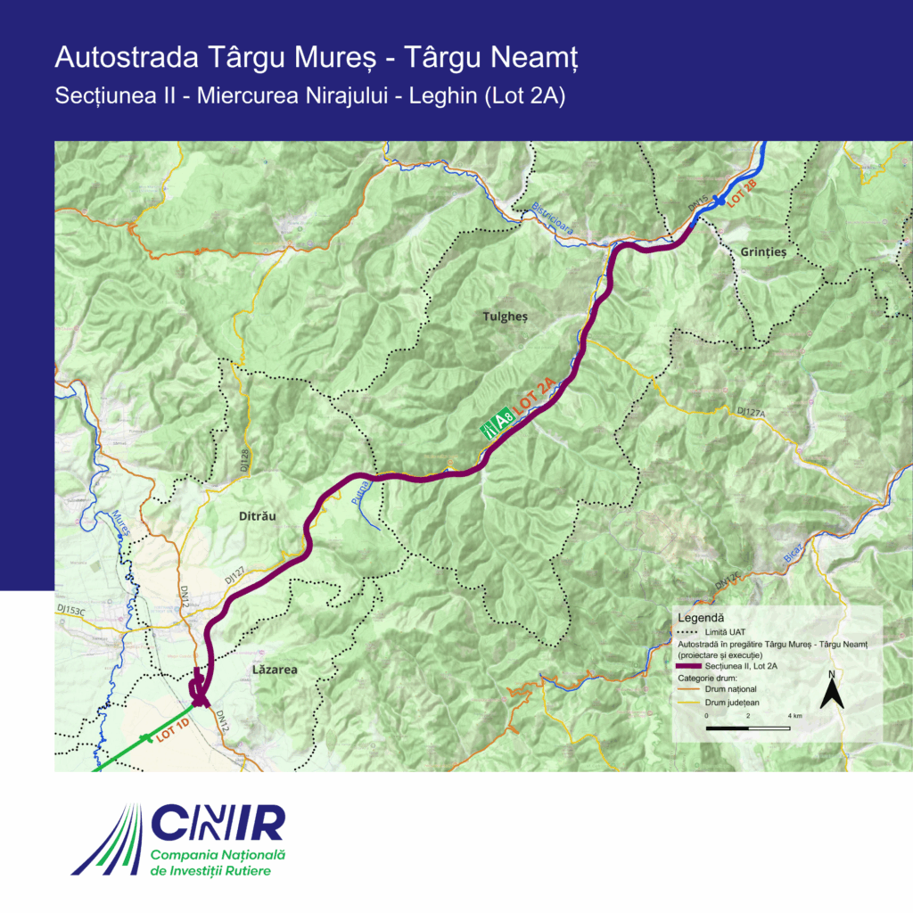 Autostrada A8 Tg. Mures – Tg. Neamt: Pentru lotul 2A Ditrau – Grinties a fost ales supervizorul