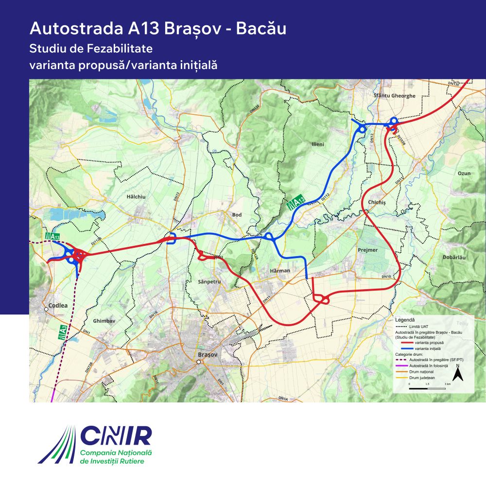 Autostrada A13 Brasov – Bacau: Noul traseu, prezentat autoritatilor locale din Brasov