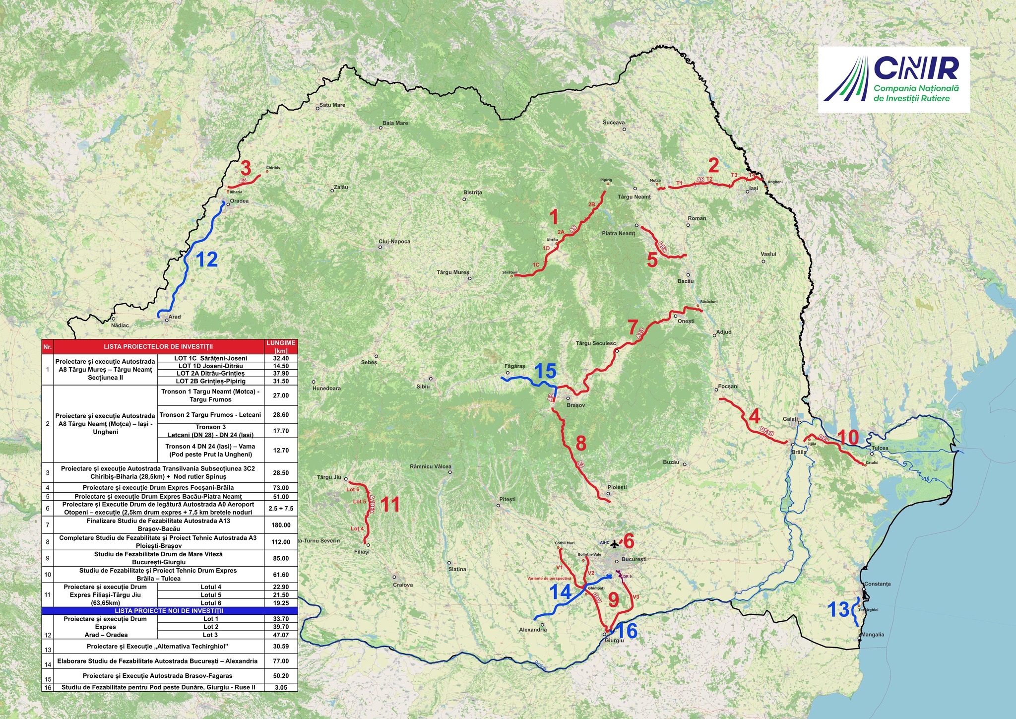 Cinci mari proiecte de infrastructura rutiera trec la CNIR, de la CNAIR
