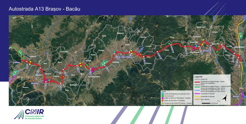 A13 Brasov – Bacau: Unde vor fi amplasate nodurile rutiere