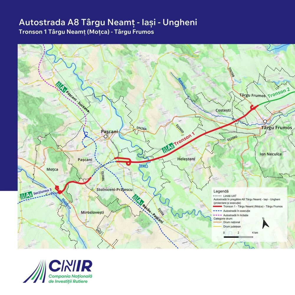Autostrada A8, Tg Neamt – Tg Frumos: Contractul poate fi semnat cu UMB