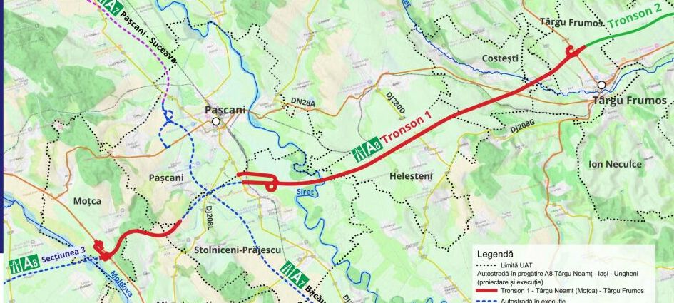 Autostrada A8 Tg Neamt – Tg Frumos: Supervizarea lucrarilor pe primul tronson a fost lansata in licitatie
