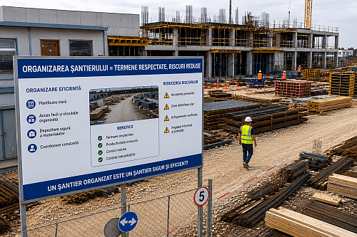 Cum influențează organizarea șantierului respectarea termenelor și reducerea riscurilor în construcții